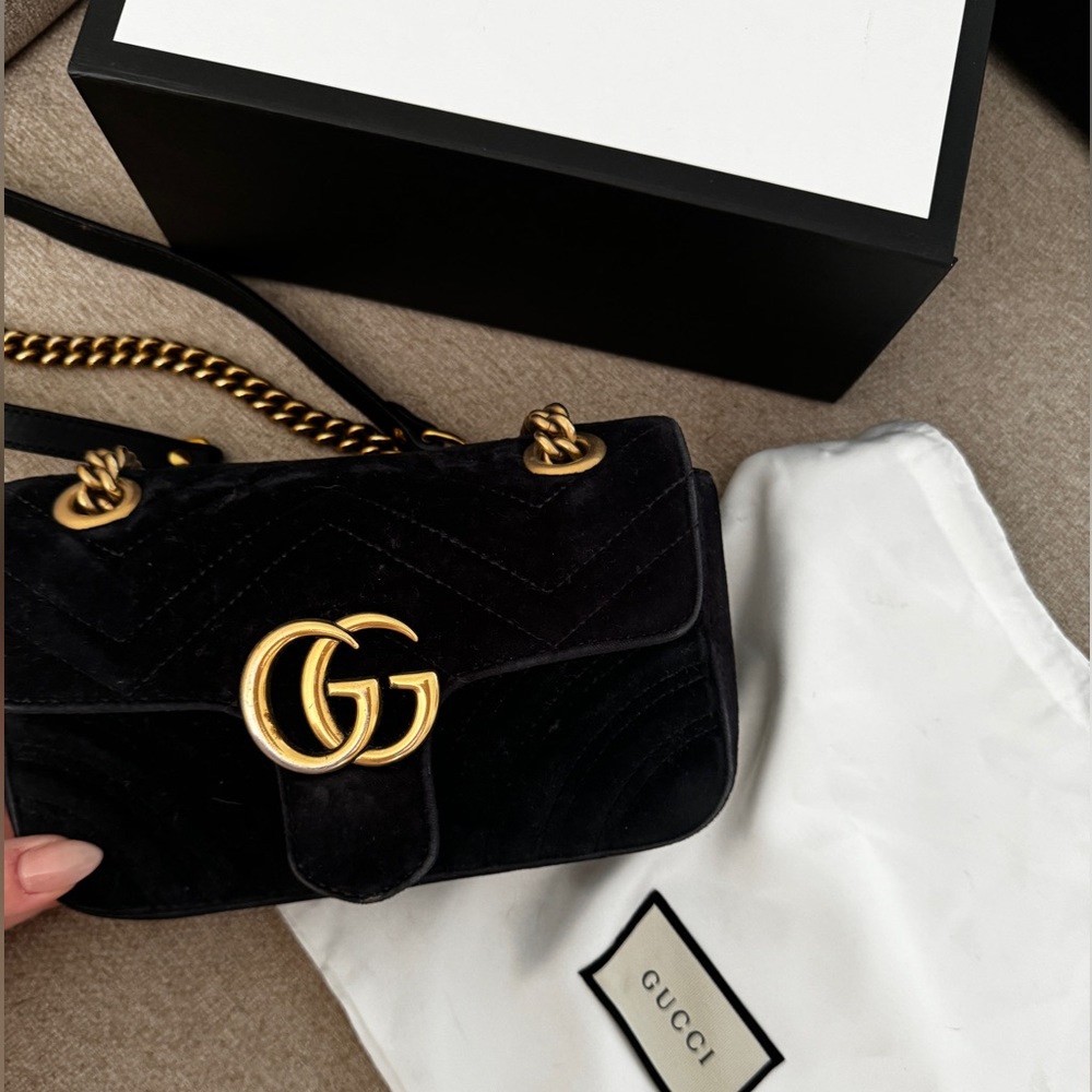 Gucci velvet marmont bag